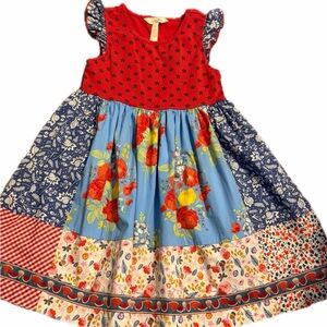 Matilda Jane In The Stars Dress Girls Size 6 New 4th Of July Red Blue